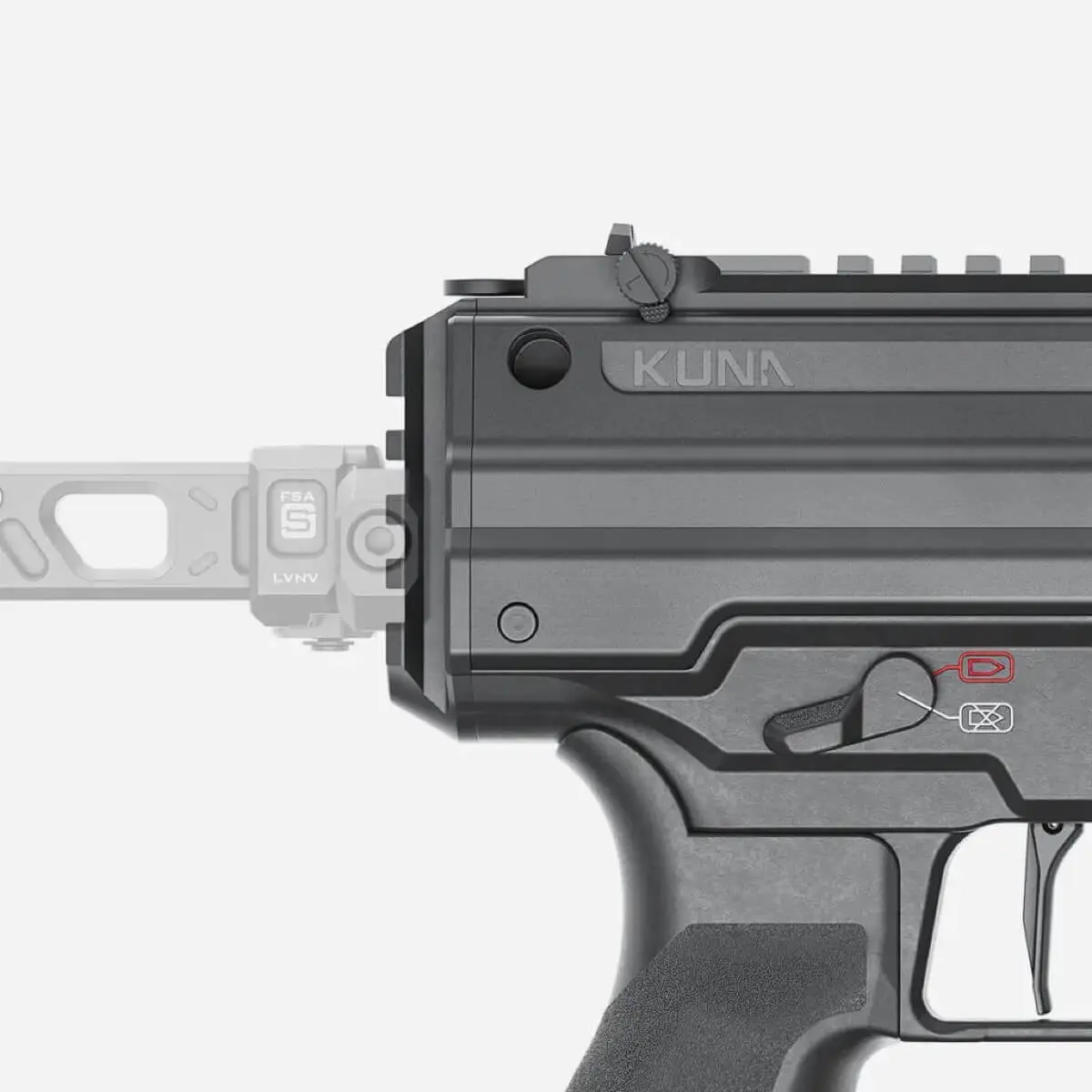 HS/Springfield Armory Kuna 9x19, chorwacki ruch w segmencie PCC 11 Adapter kolby z szyną picatinny HS Produk do HS KUNA