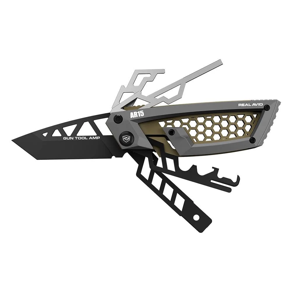Jak wyposażyć domowy warsztat strzelca? Stanowisko serwisowe, czyszczenie broni, przegląd narzędzi Real Avid 20 Real Avid - Multitool Gun Tool AMP - Czarny - AR15 AVGTAMP-AR