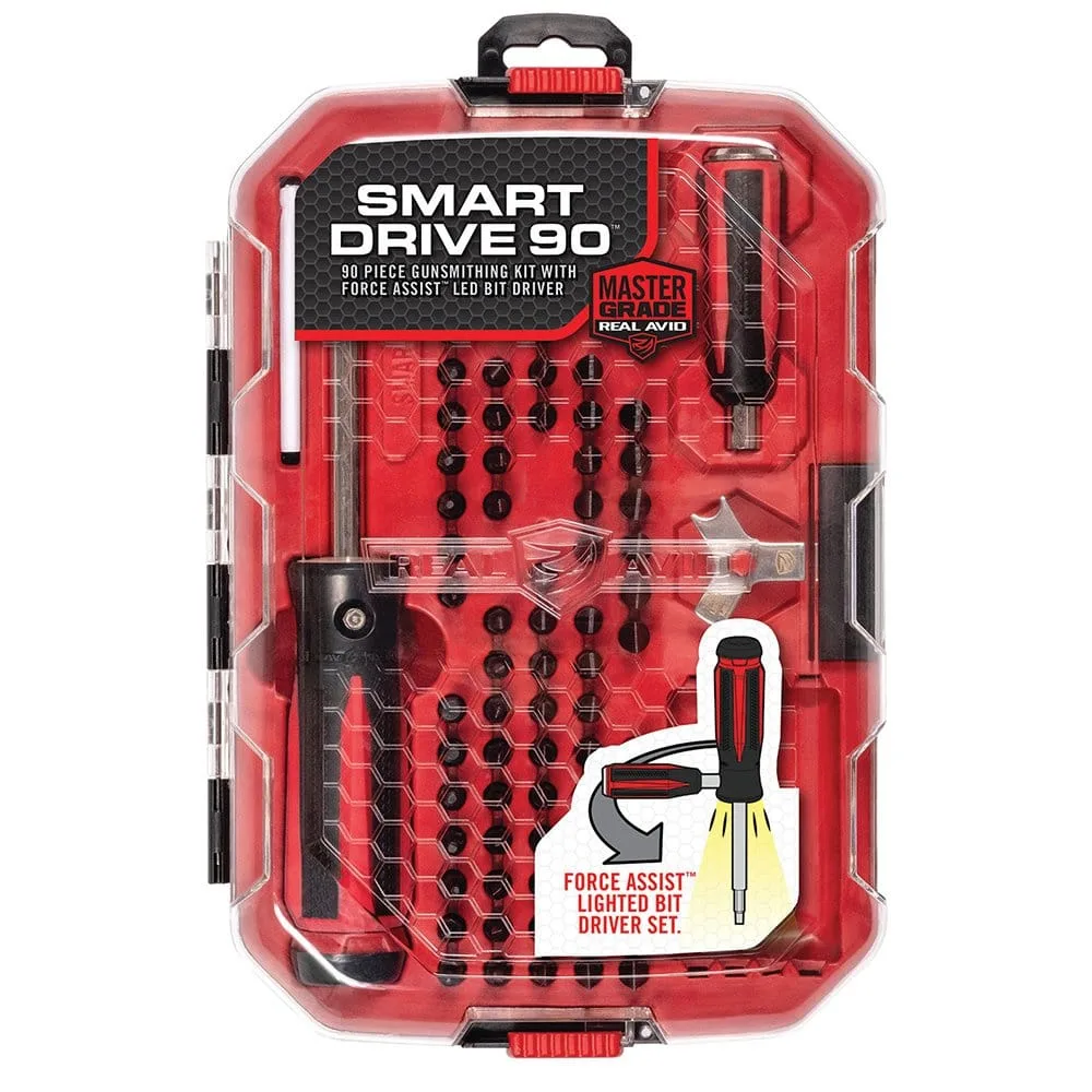 Jak wyposażyć domowy warsztat strzelca? Stanowisko serwisowe, czyszczenie broni, przegląd narzędzi Real Avid 6 Real Avid - Zestaw Smart Drive 90 Gunsmith Bit Driver Set - AVSD90