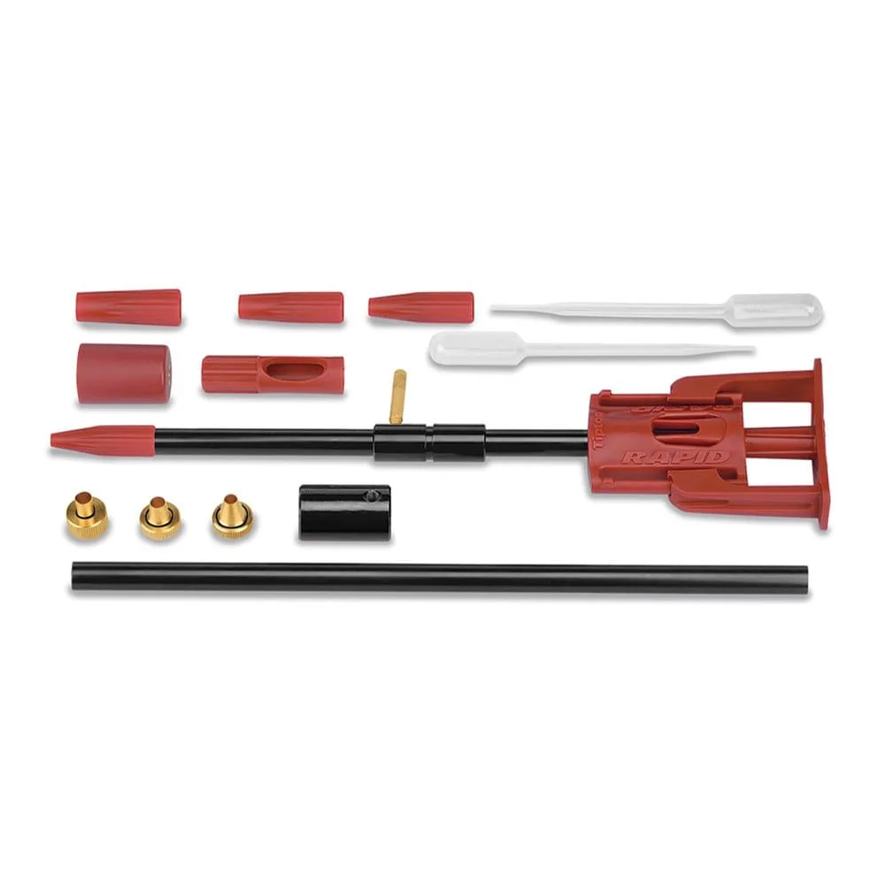 Jak wyposażyć domowy warsztat strzelca? Stanowisko serwisowe, czyszczenie broni, przegląd narzędzi Real Avid 39 Tipton - Prowadnica do wyciora Rapid Deluxe Bore Guide Kit - 777999